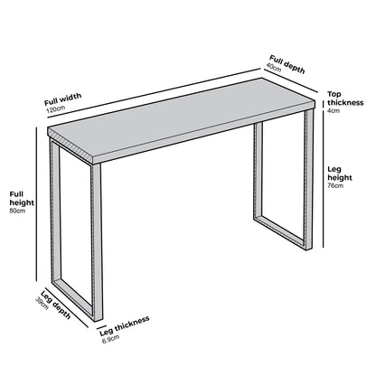 Console BIASCA effet marbre brillant 120 cm avec pieds chromés argentés