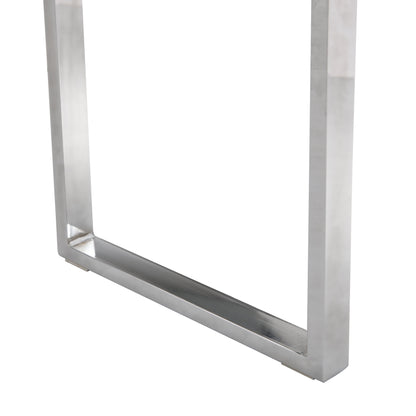 Console BIASCA effet marbre brillant 120 cm avec pieds chromés argentés