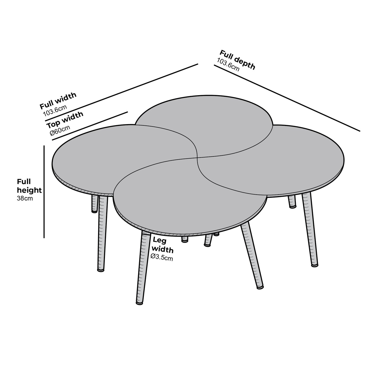 Table basse Monza 4 en 1 effet noyer