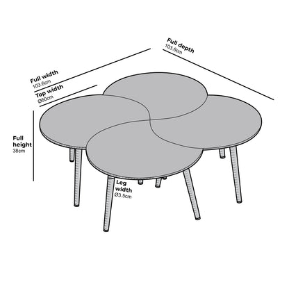 Table basse Monza 4 en 1 effet noyer