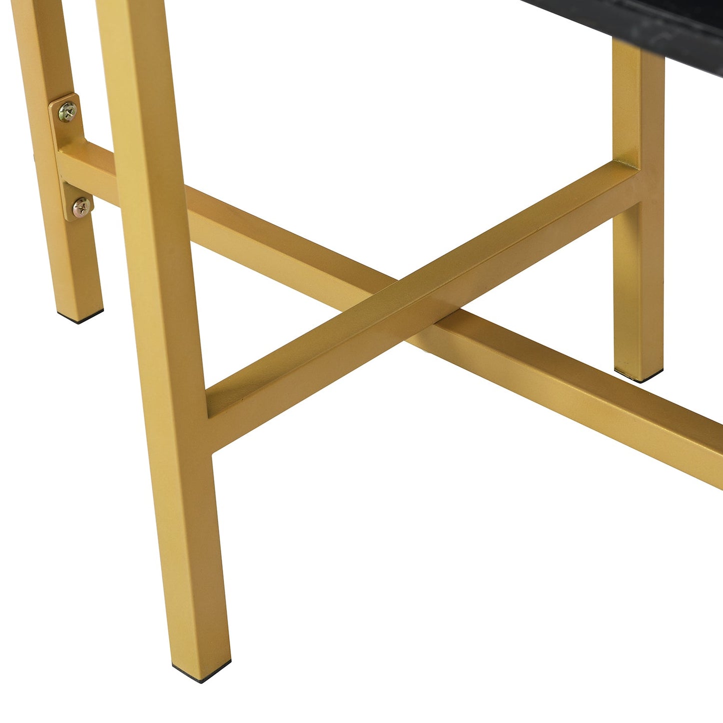 Table basse ovale effet marbre noir et blanc Sarina