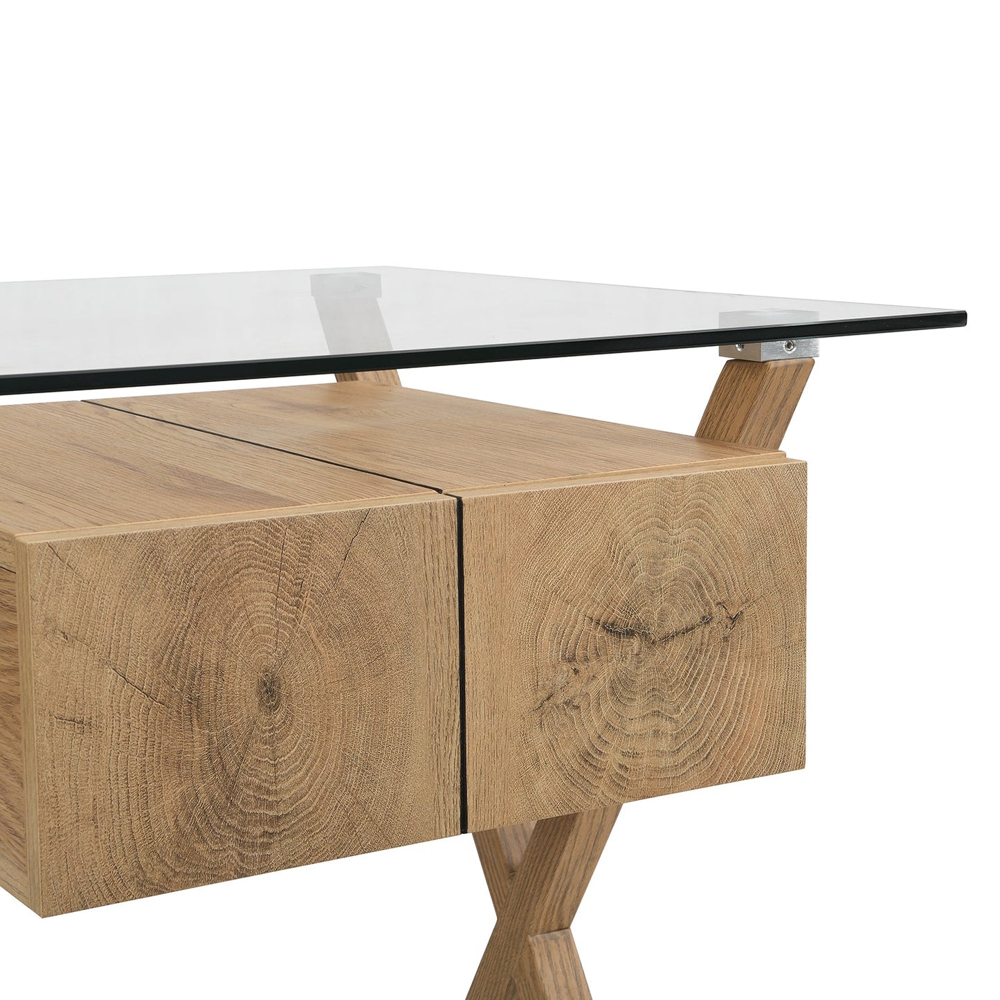 Bureau en verre Exton à 1 tiroir