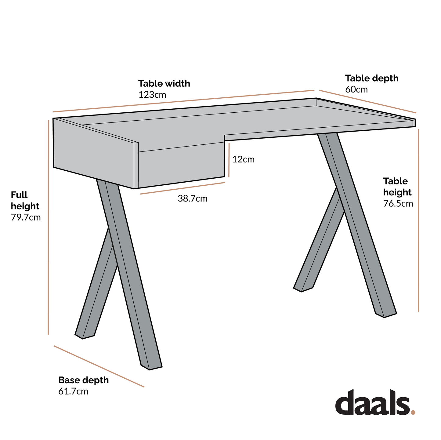 Bureau Lytton à 1 tiroir effet chêne avec plateau incliné