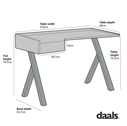 Bureau Lytton à 1 tiroir effet chêne avec plateau incliné