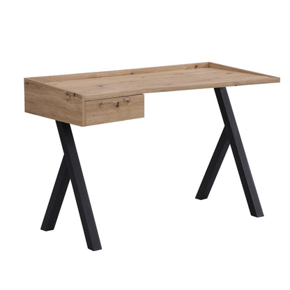 Bureau Lytton à 1 tiroir effet chêne avec plateau incliné