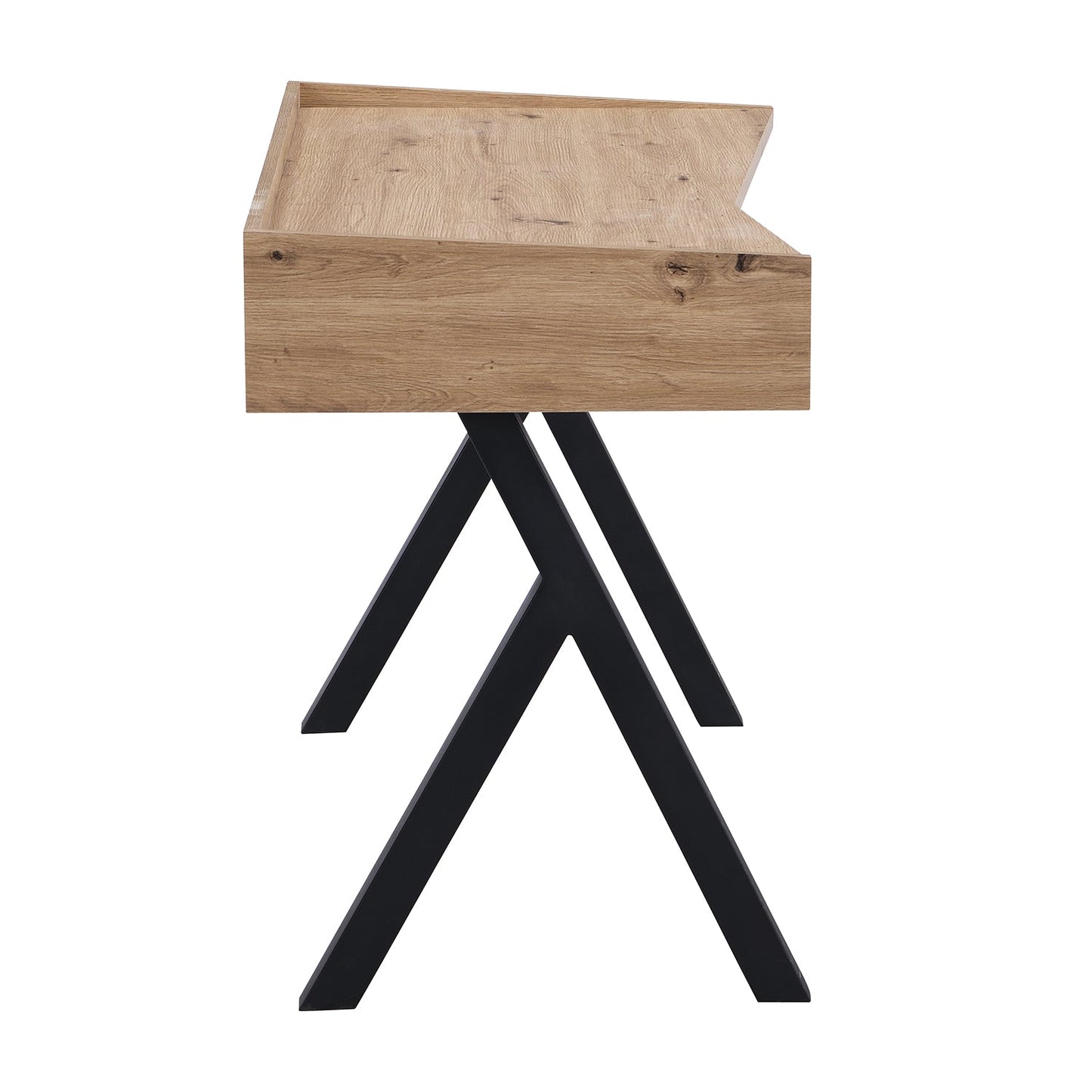 Bureau Lytton à 1 tiroir effet chêne avec plateau incliné