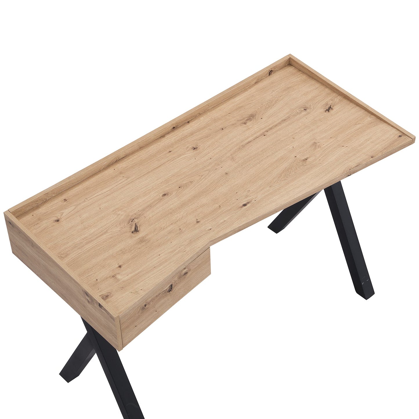 Bureau Lytton à 1 tiroir effet chêne avec plateau incliné