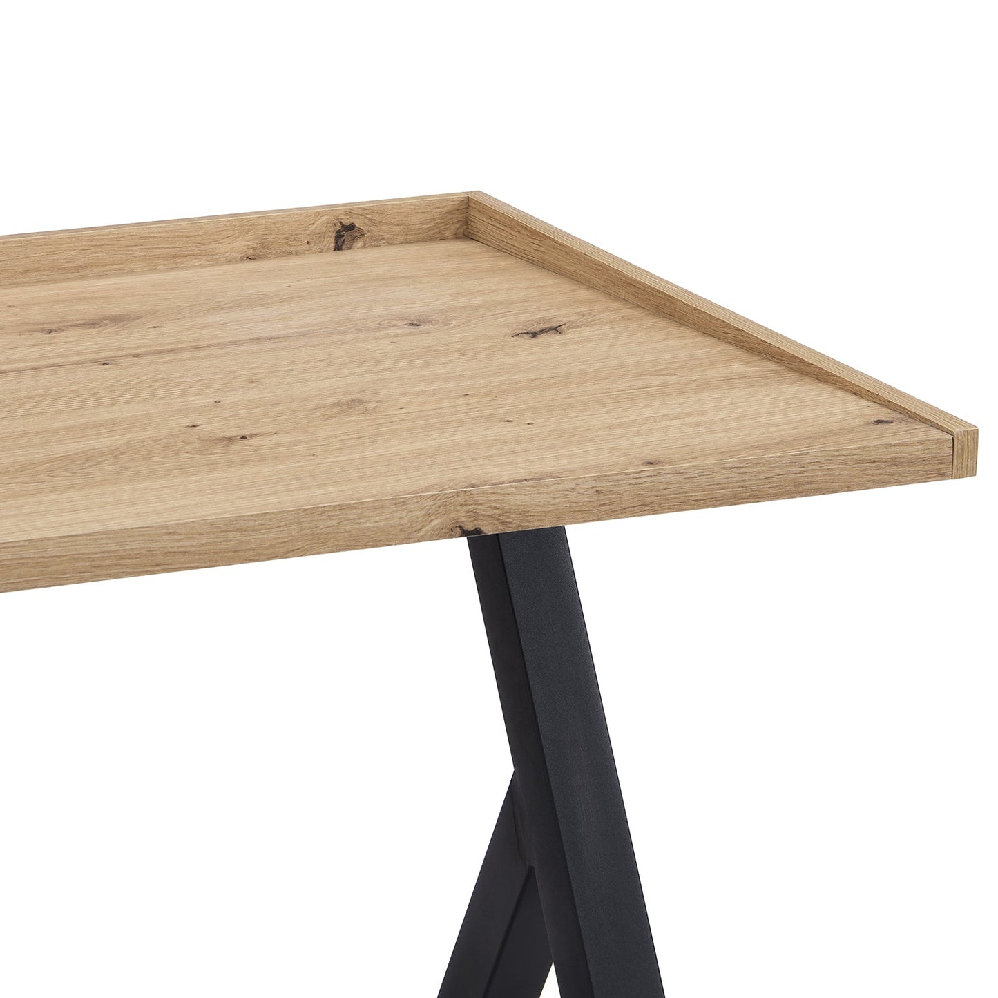 Bureau Lytton à 1 tiroir effet chêne avec plateau incliné