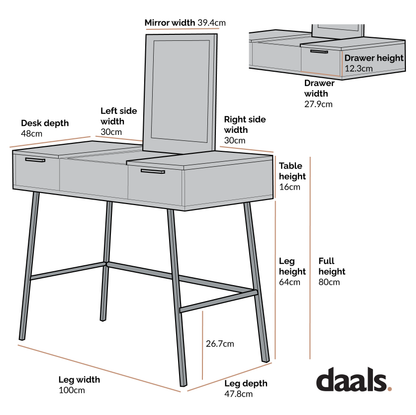 Coiffeuse console effet chêne Selwyn