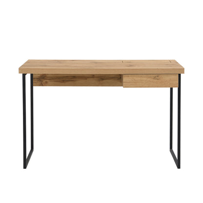 Bureau Vaxjo 1 tiroir effet chêne avec rangement pour câbles