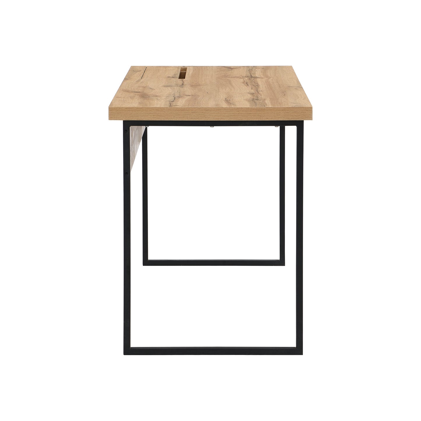 Bureau Vaxjo 1 tiroir effet chêne avec rangement pour câbles