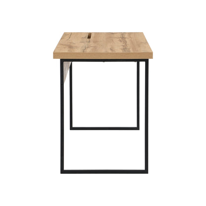 Bureau Vaxjo 1 tiroir effet chêne avec rangement pour câbles