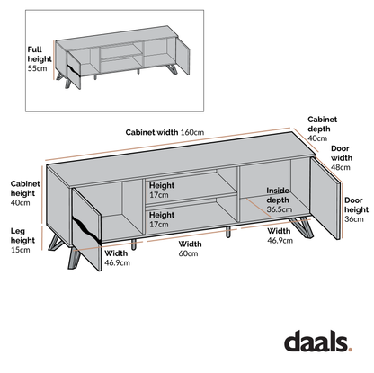 Meuble TV large effet chêne Weston