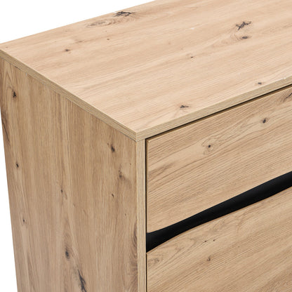 Grand buffet Weston effet chêne 3 portes et 3 tiroirs