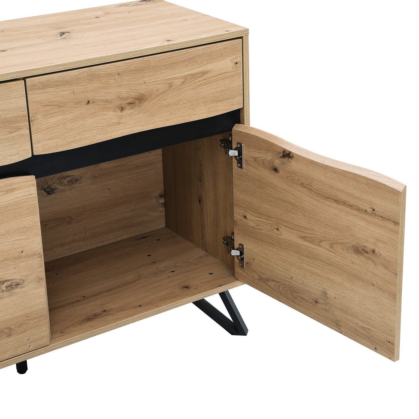 Grand buffet Weston effet chêne 3 portes et 3 tiroirs