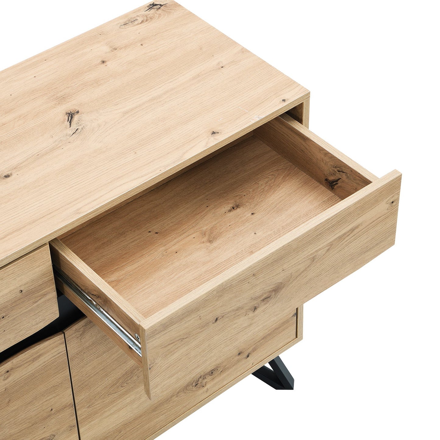 Grand buffet Weston effet chêne 3 portes et 3 tiroirs