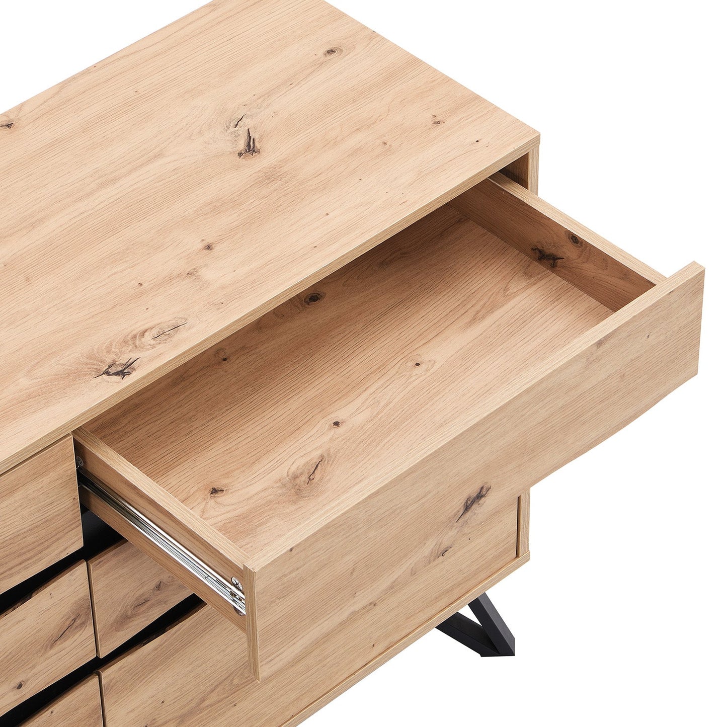 Commode à 6 tiroirs Weston effet chêne