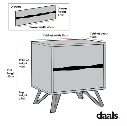 Table de chevet à 2 tiroirs effet chêne Weston