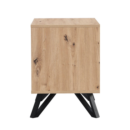 Table de chevet à 2 tiroirs effet chêne Weston