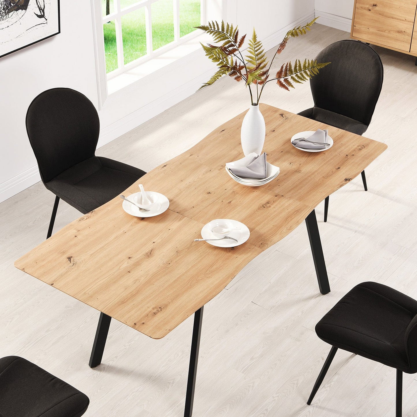 Table à manger extensible Weston effet chêne 6 à 8 places