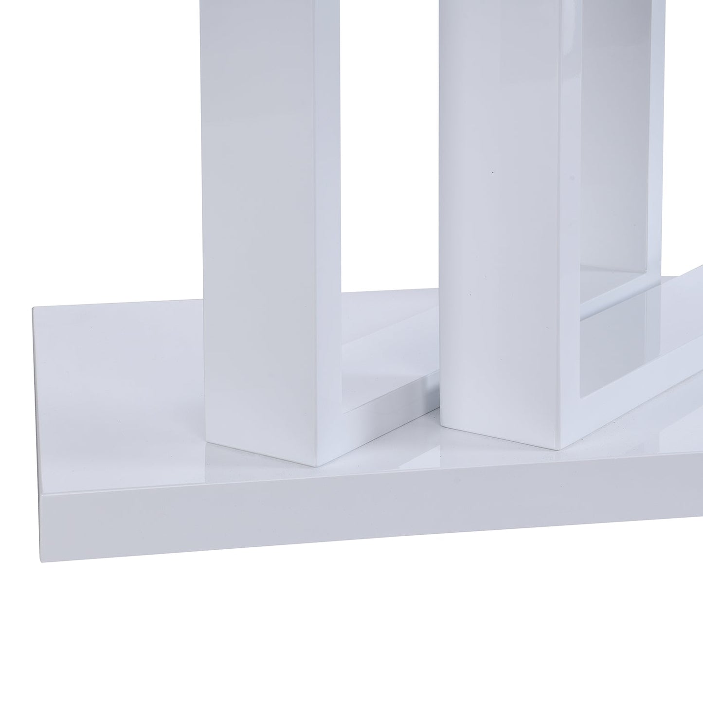 Table basse Lucent blanche brillante avec plateau en verre