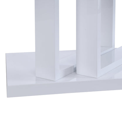 Table basse Lucent blanche brillante avec plateau en verre