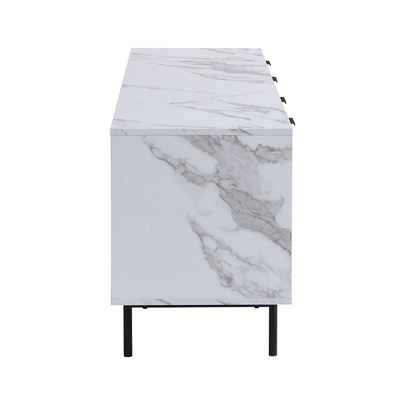 Meuble TV effet chêne Aspen et marbre 150 cm de large