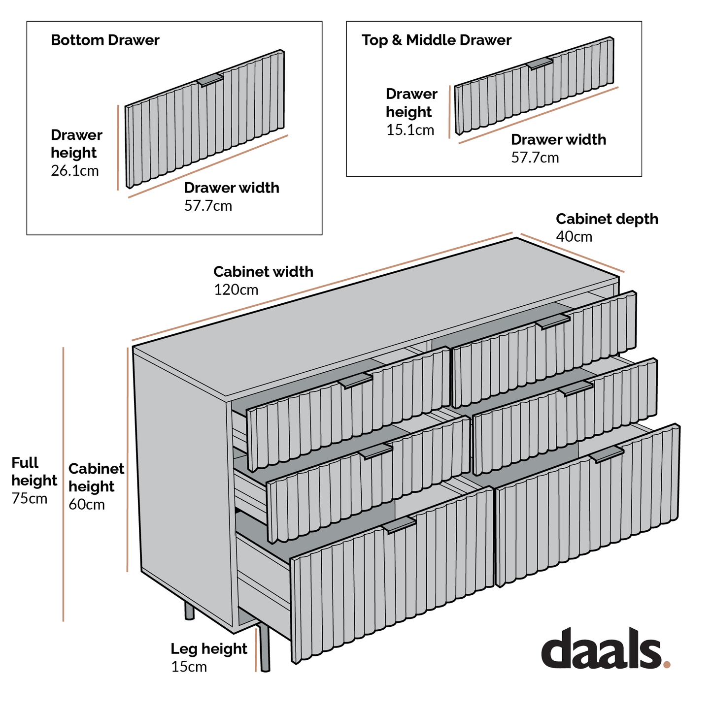 Commode 6 tiroirs effet chêne tremble et marbre