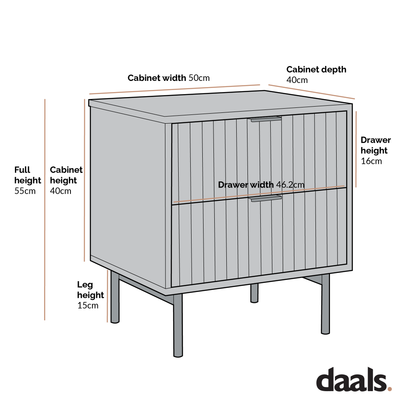 Table de chevet à 2 tiroirs effet chêne et marbre Aspen