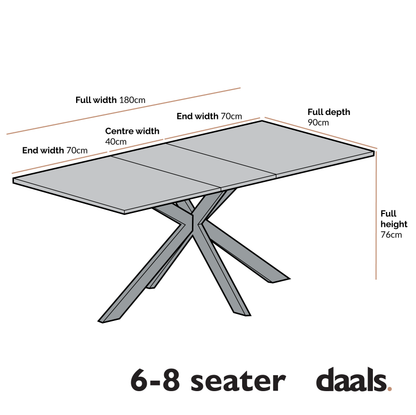 Table à manger extensible en céramique noire Varden
