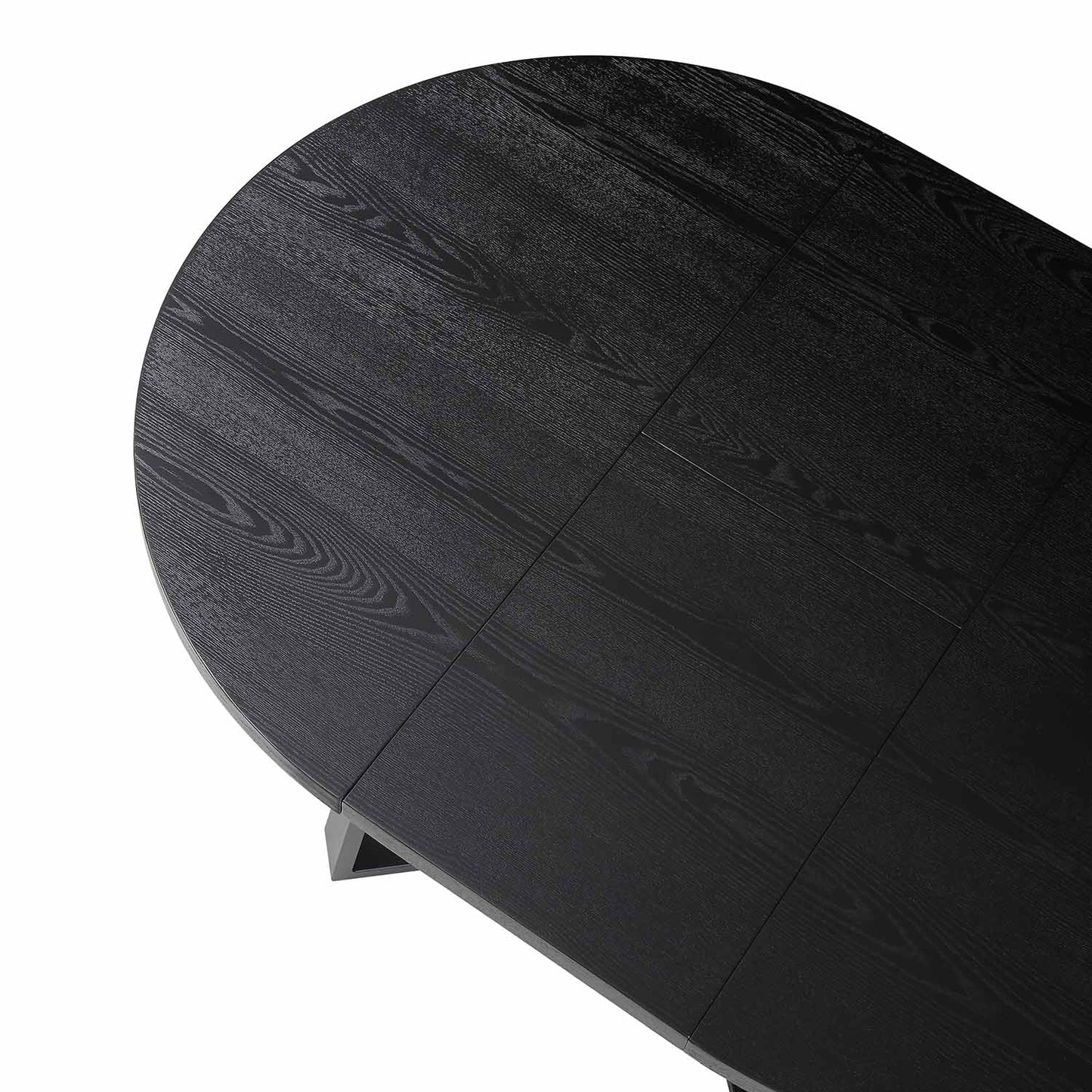 Table à manger ronde extensible BERN avec pieds en métal, noire