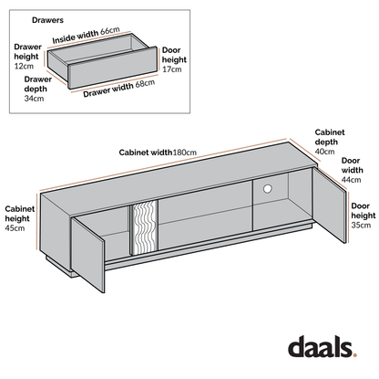 Meuble TV LED extra large Glen Tree Bark