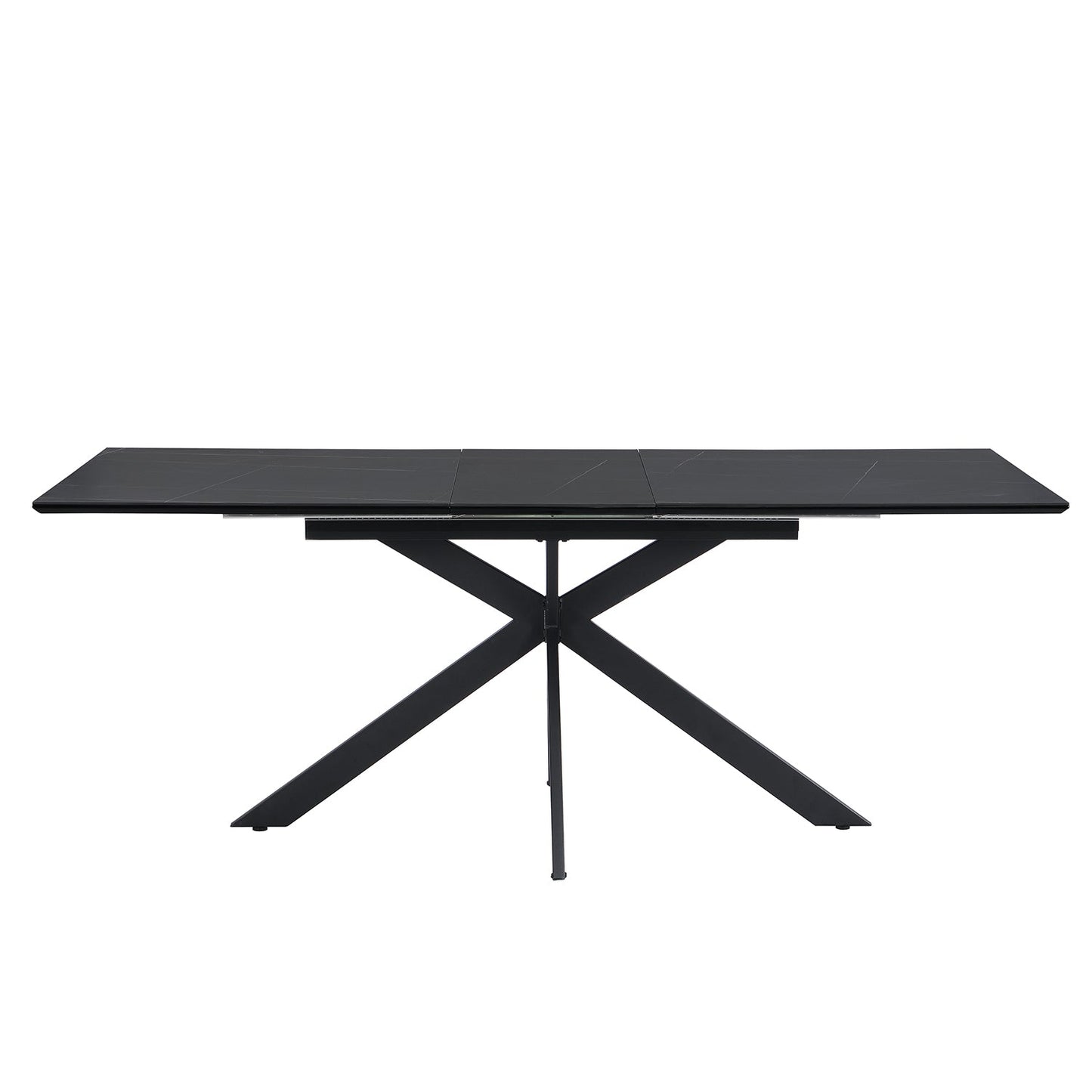Table à manger extensible en céramique noire Varden