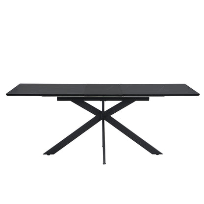 Table à manger extensible en céramique noire Varden