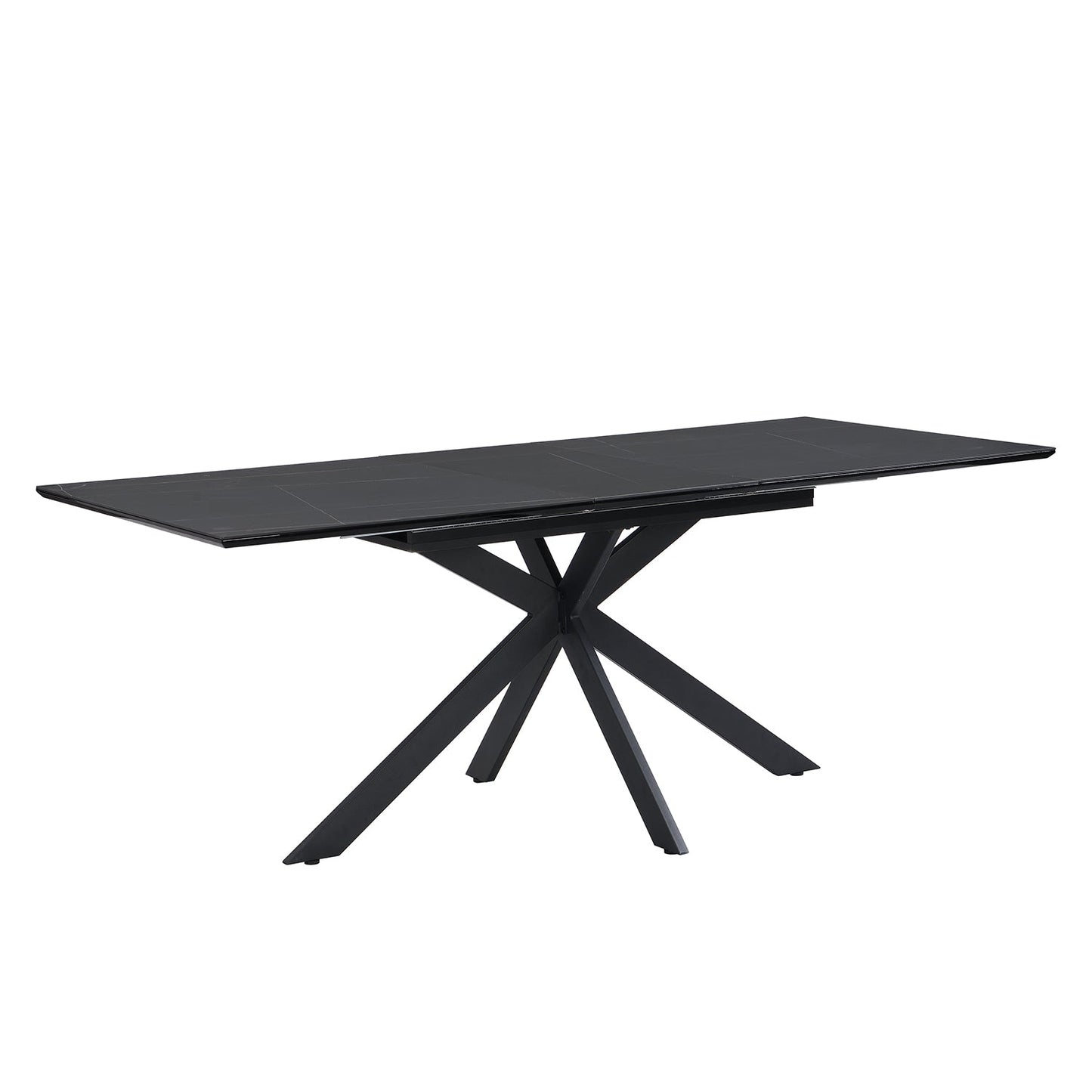 Table à manger extensible en céramique noire Varden