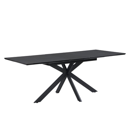 Table à manger extensible en céramique noire Varden