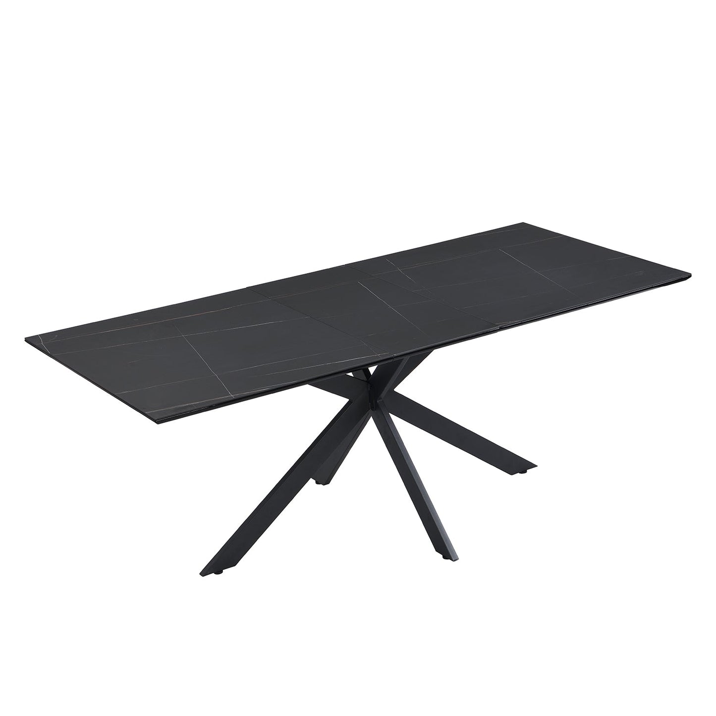 Table à manger extensible en céramique noire Varden