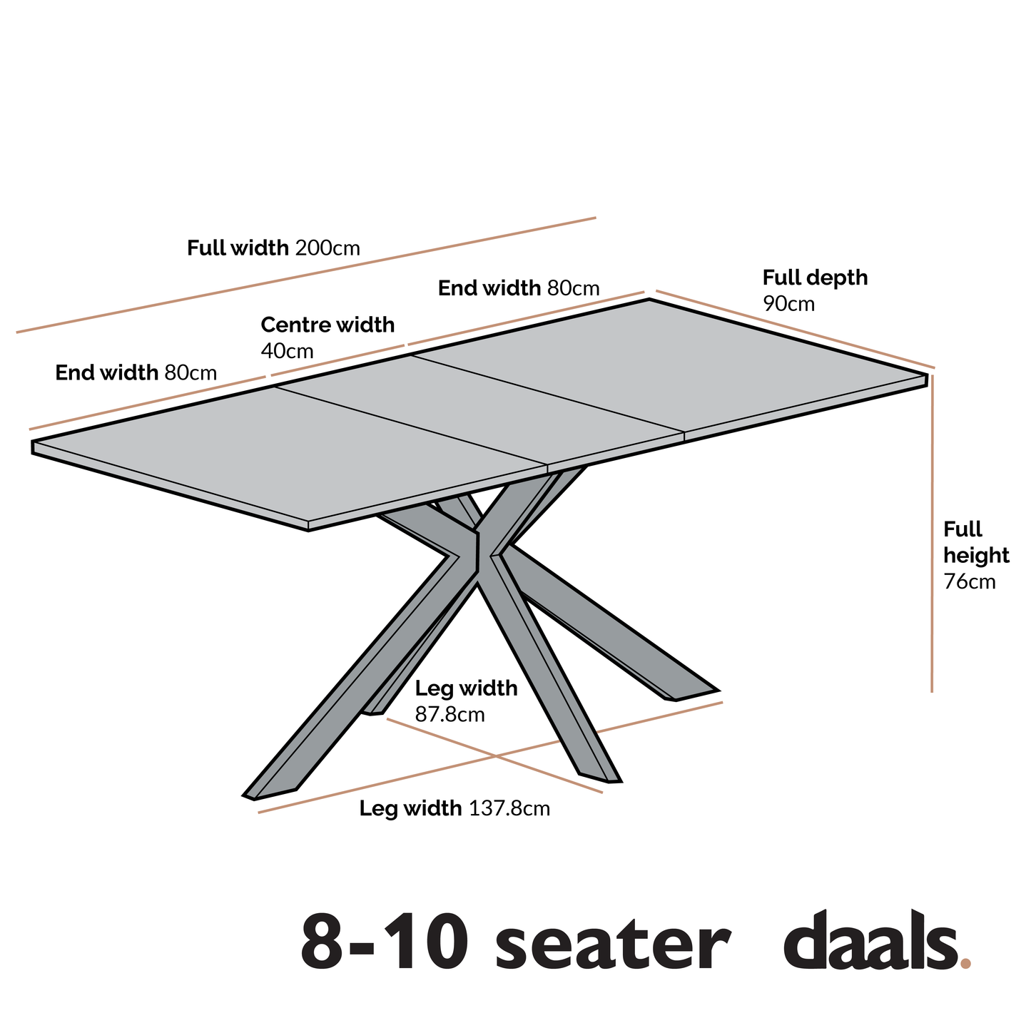 Table à manger extensible en céramique noire Varden