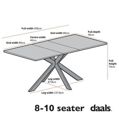 Table à manger extensible en céramique blanche Varden