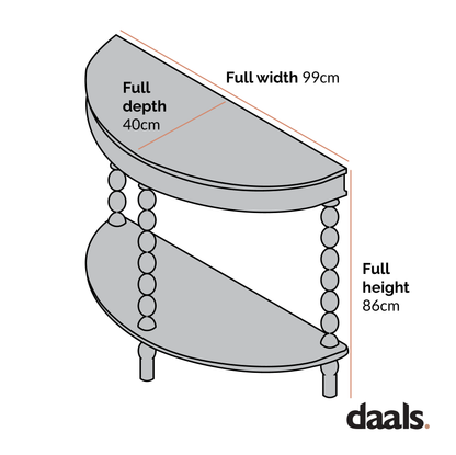 Table console demi-lune à cannelures gris foncé Aldwinke