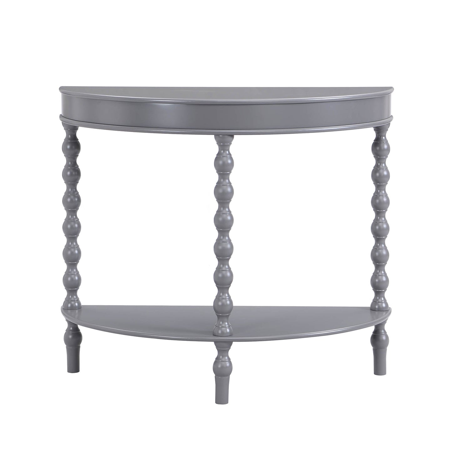 Table console demi-lune à cannelures gris foncé Aldwinke