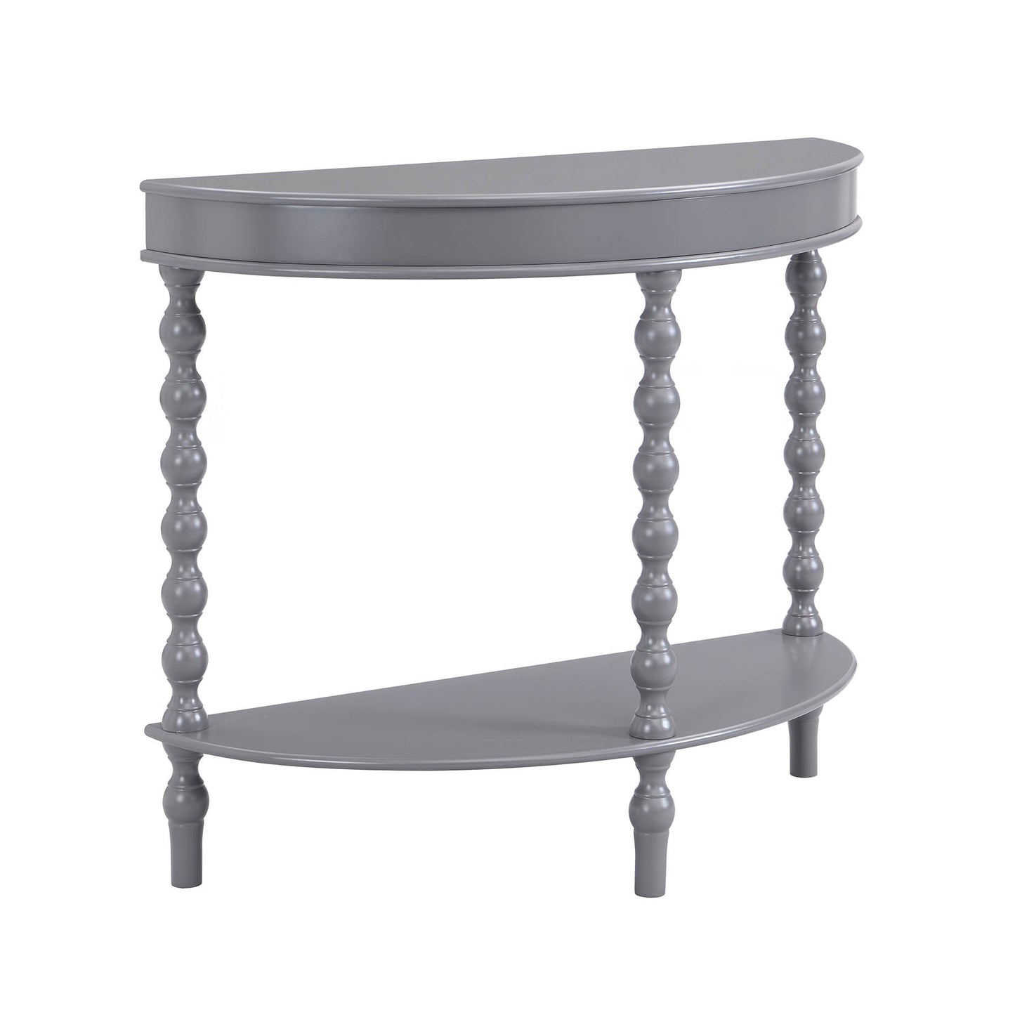 Table console demi-lune à cannelures gris foncé Aldwinke