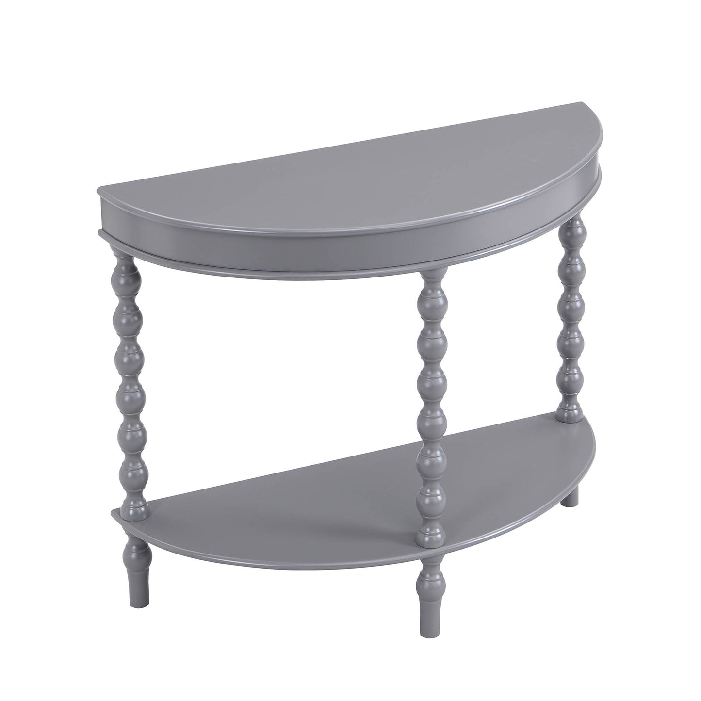 Table console demi-lune à cannelures gris foncé Aldwinke