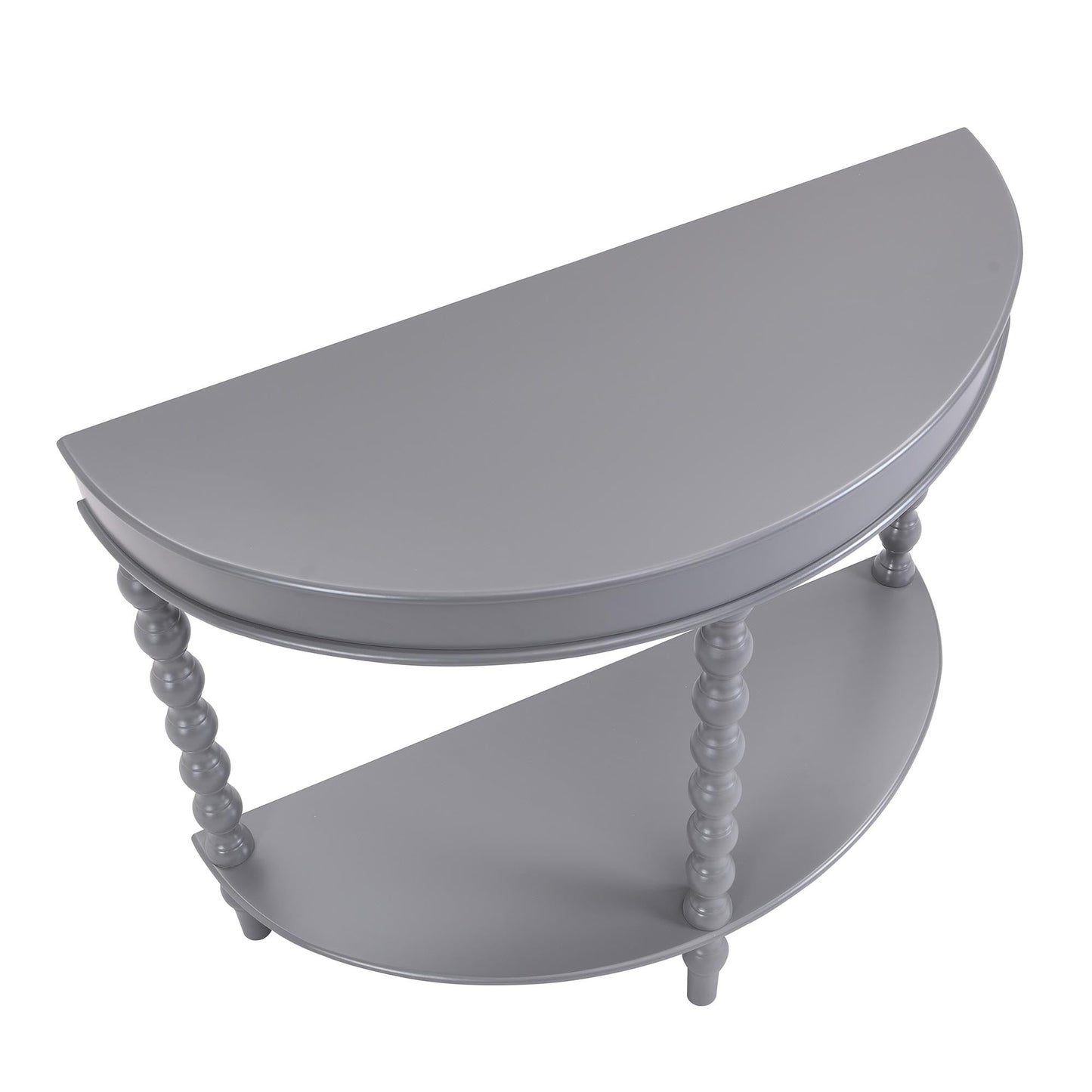 Table console demi-lune à cannelures gris foncé Aldwinke