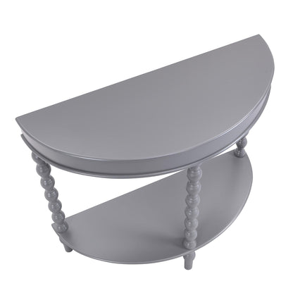Table console demi-lune à cannelures gris foncé Aldwinke