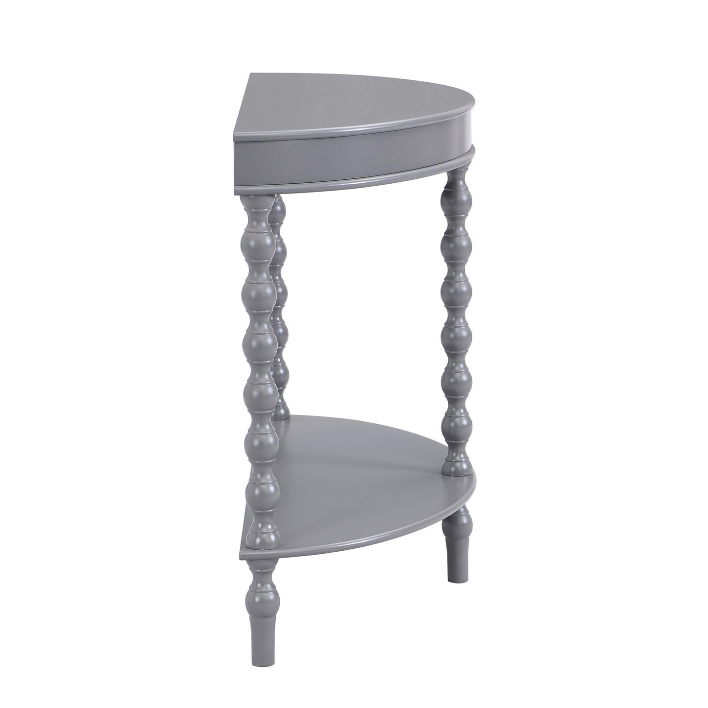 Table console demi-lune à cannelures gris foncé Aldwinke