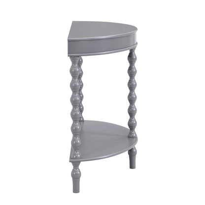 Table console demi-lune à cannelures gris foncé Aldwinke