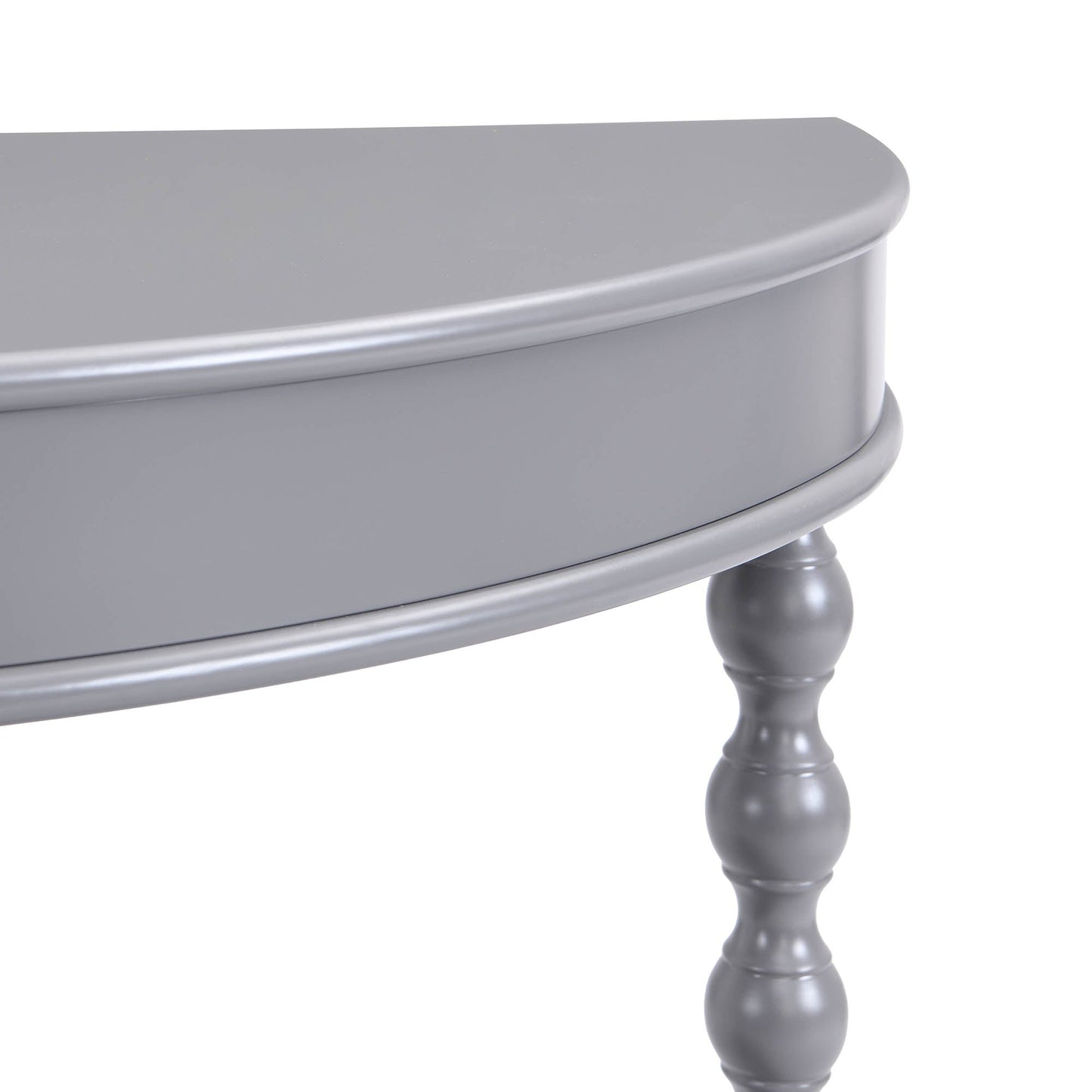 Table console demi-lune à cannelures gris foncé Aldwinke
