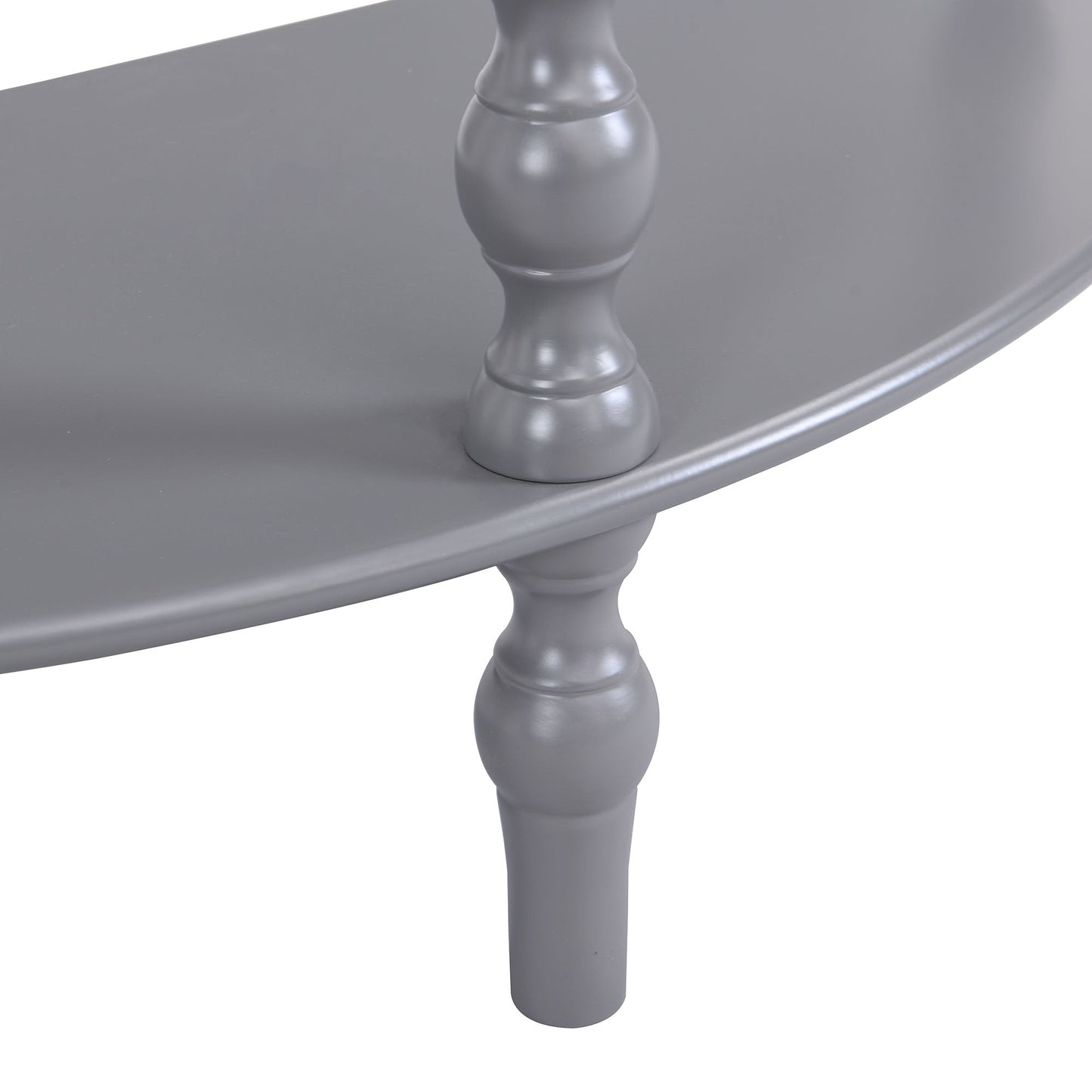 Table console demi-lune à cannelures gris foncé Aldwinke