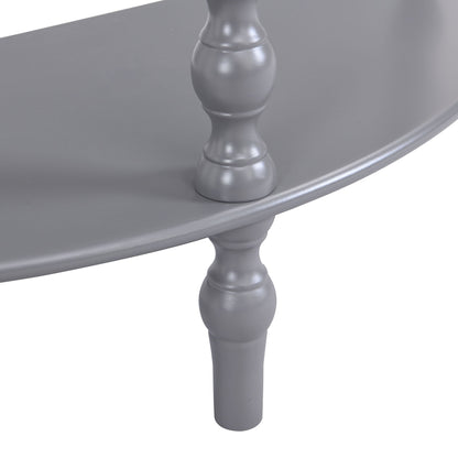 Table console demi-lune à cannelures gris foncé Aldwinke